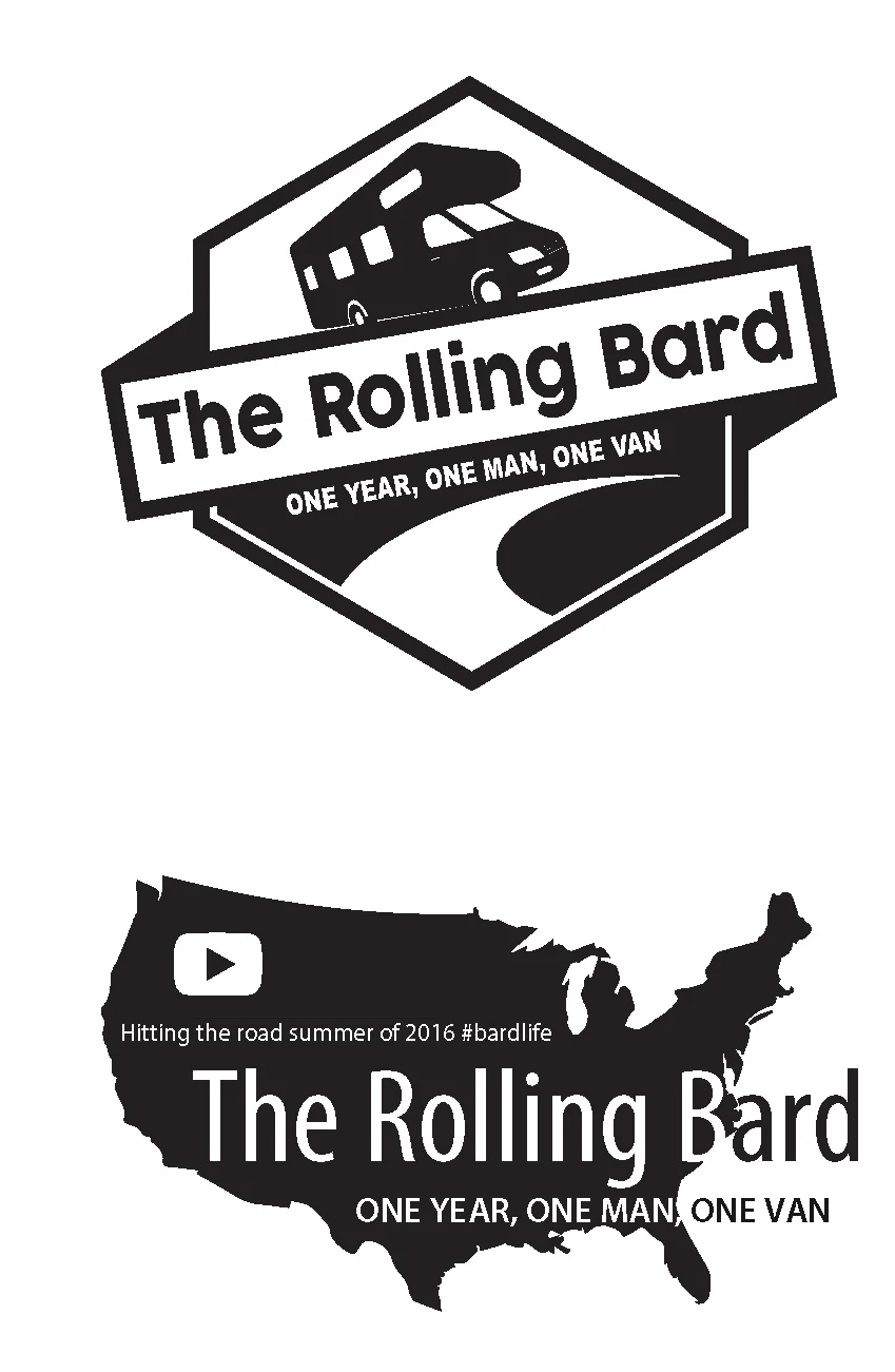 The Rolling Bard travel vlogger logo