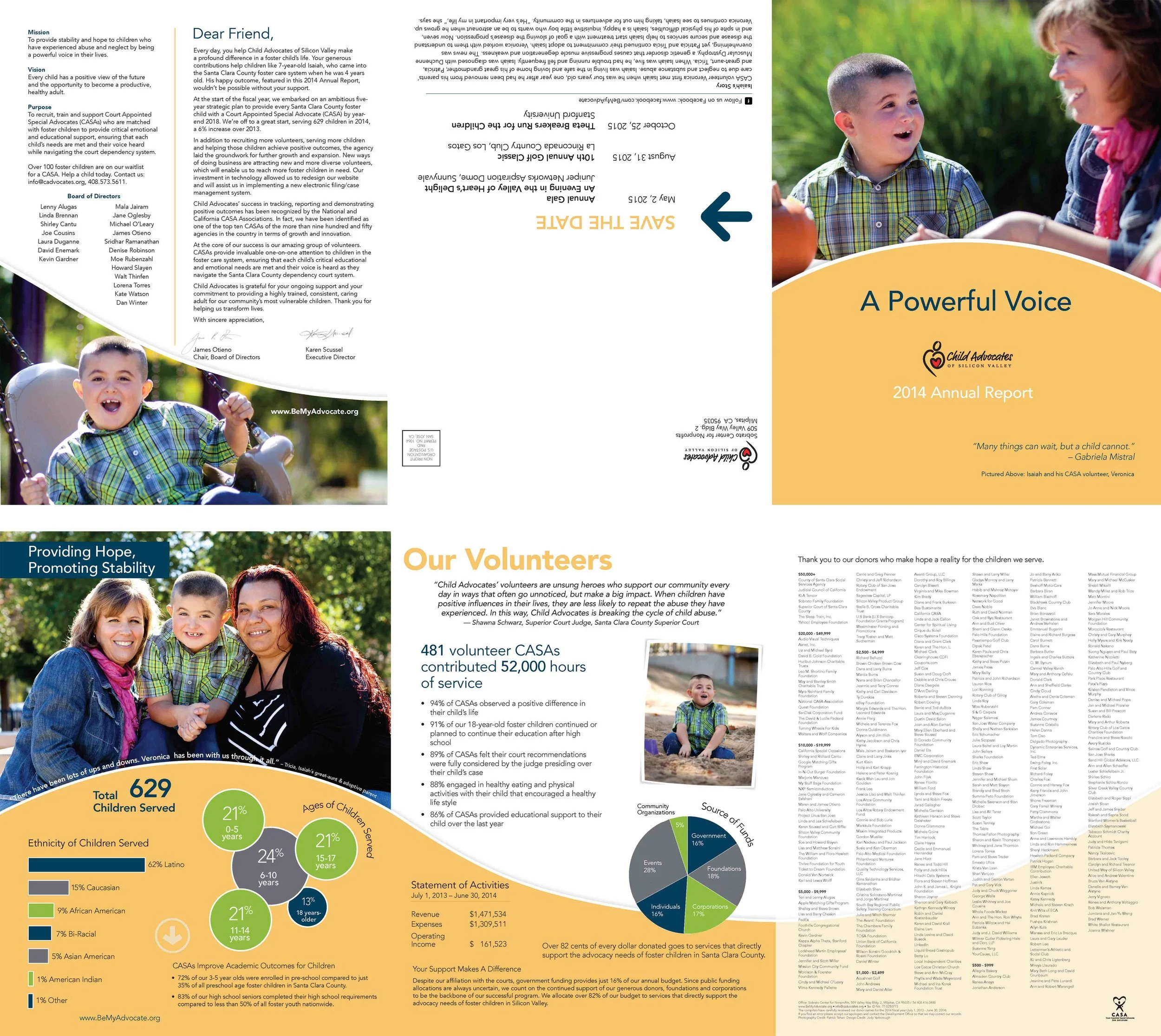 CASA 2015 Annual Report Tri-fold outside spread and inside spread