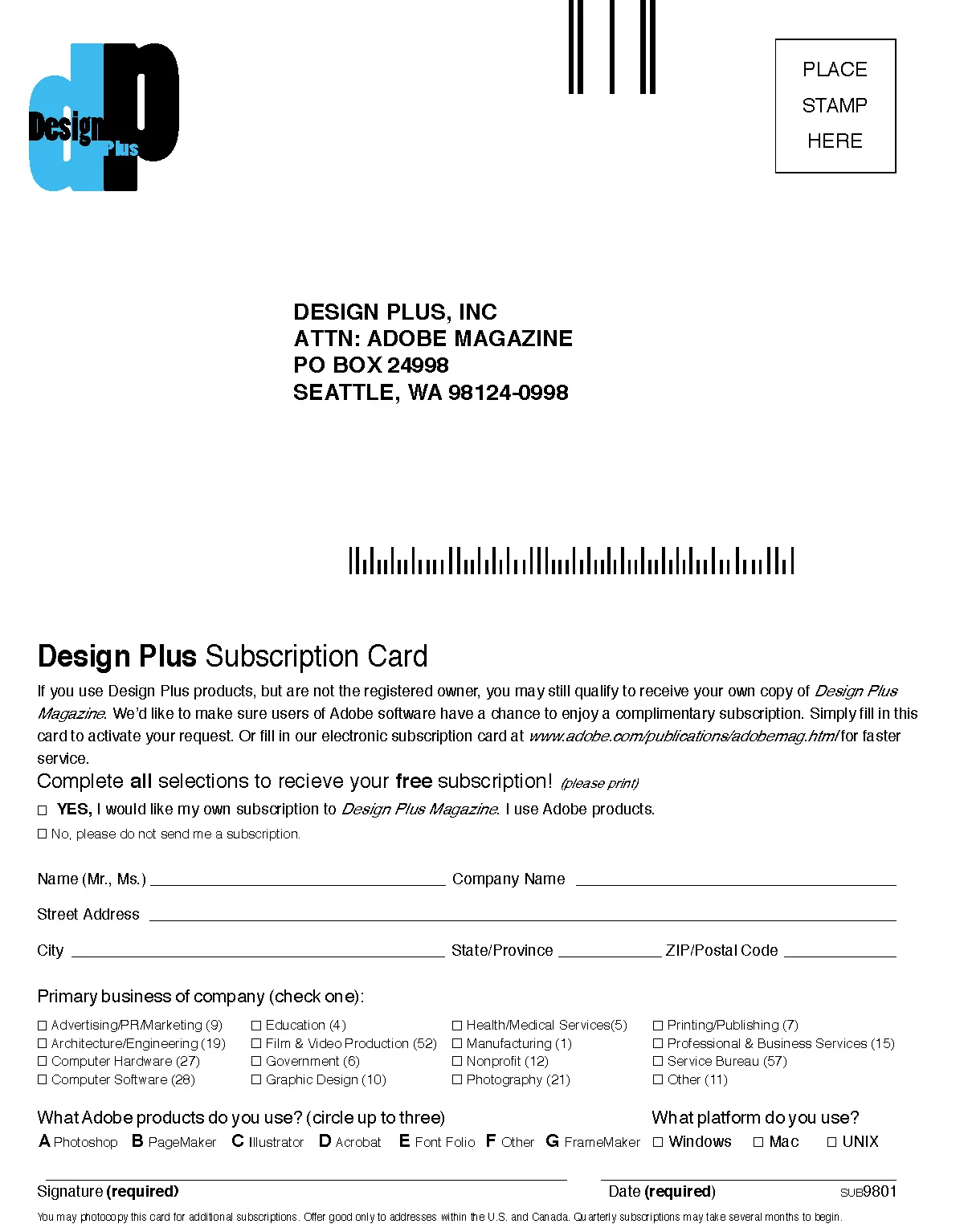 Design Plus subscription card