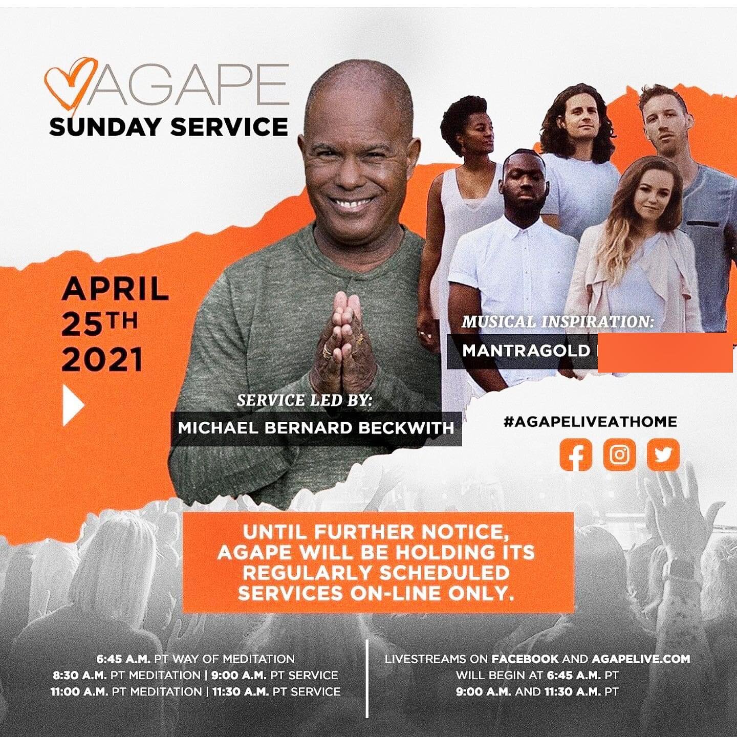 Good morning friends! We&rsquo;re so happy to be live streaming from @agapespiritualcenter FROM at 9PST &amp; again at 11PST. Good feels all around. Join us at AgapeLive.com/Livestream!!
.
.
#Agape #Live #Mantragold #Streaming