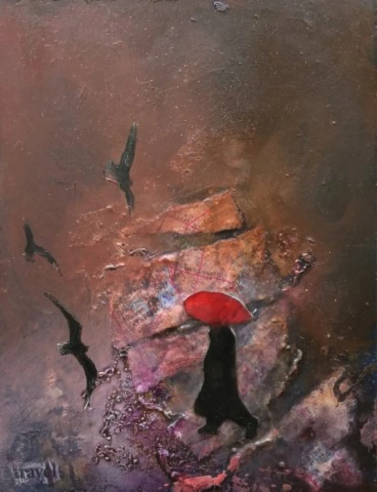 Transcend the Present ii - mixed media on board - 16x12cm