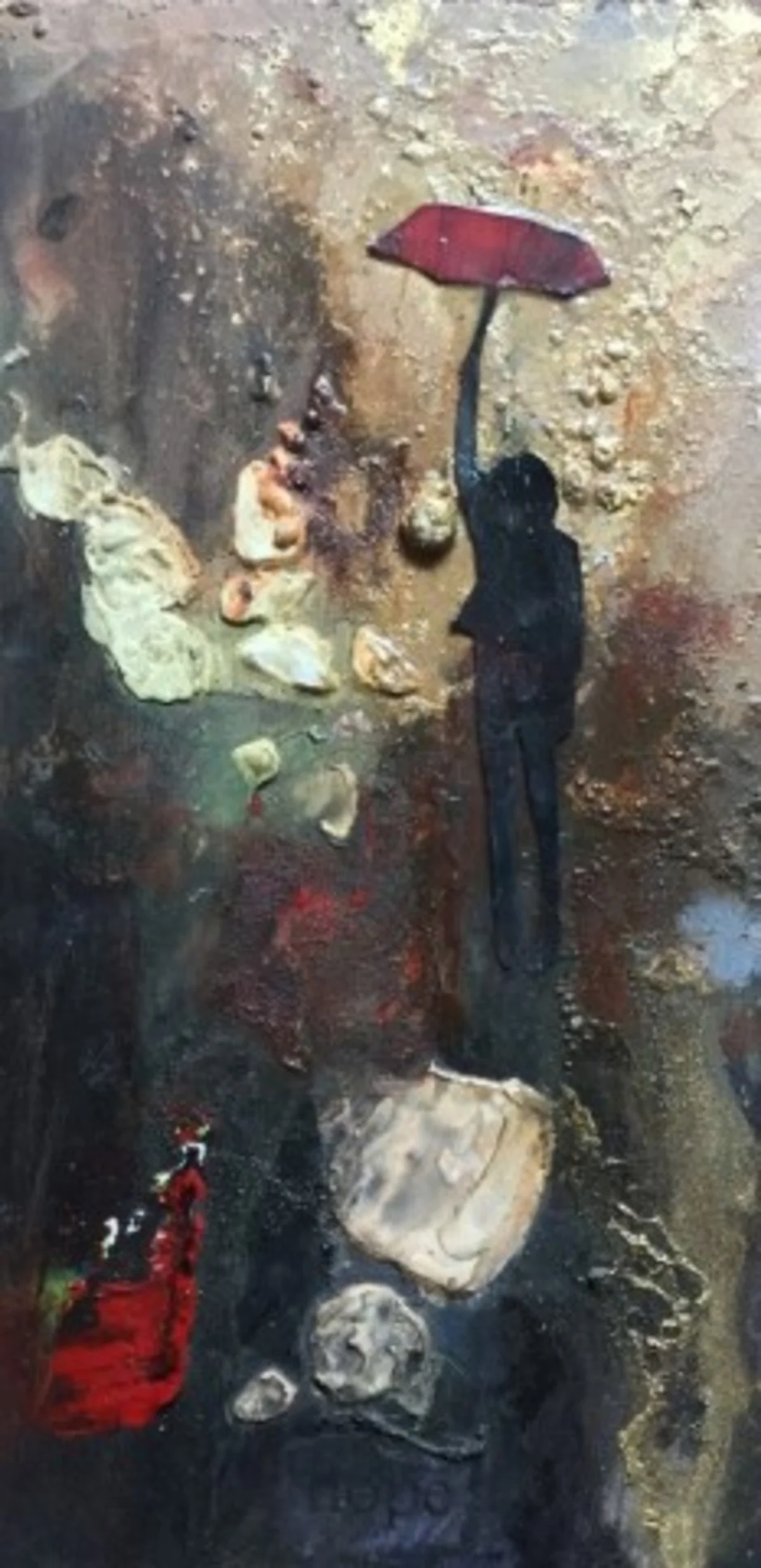 Float - mixed media on board - 20x10cm - SOLD