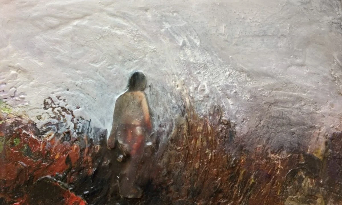 Thoughts - mixed media on board - 13x8cm - SOLD