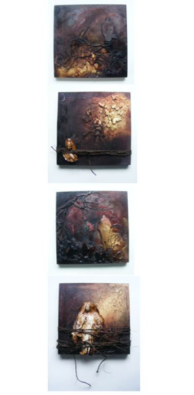 Refining - mixed media on board - 4x30x30cm