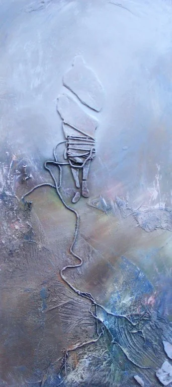 Rise II - mixed media on board - 80x37cm - SOLD