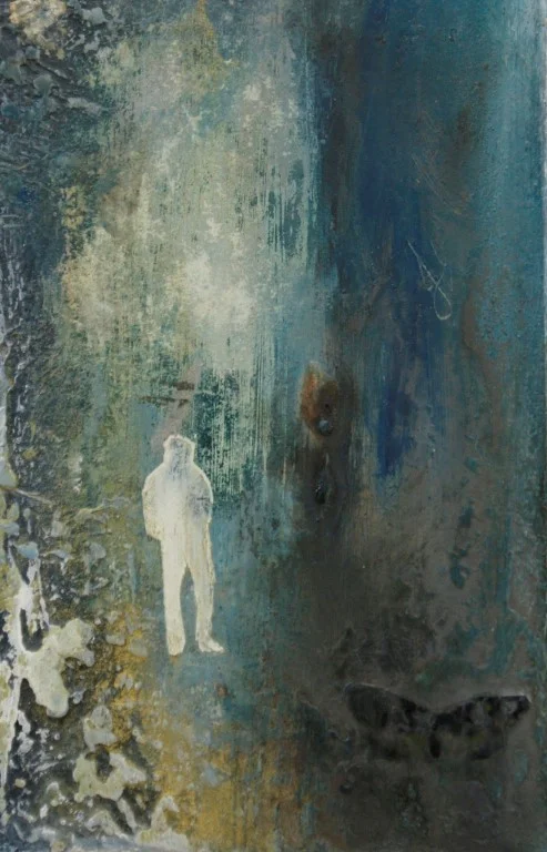 Solitude Waits - mixed media on board - 15x10cm - SOLD