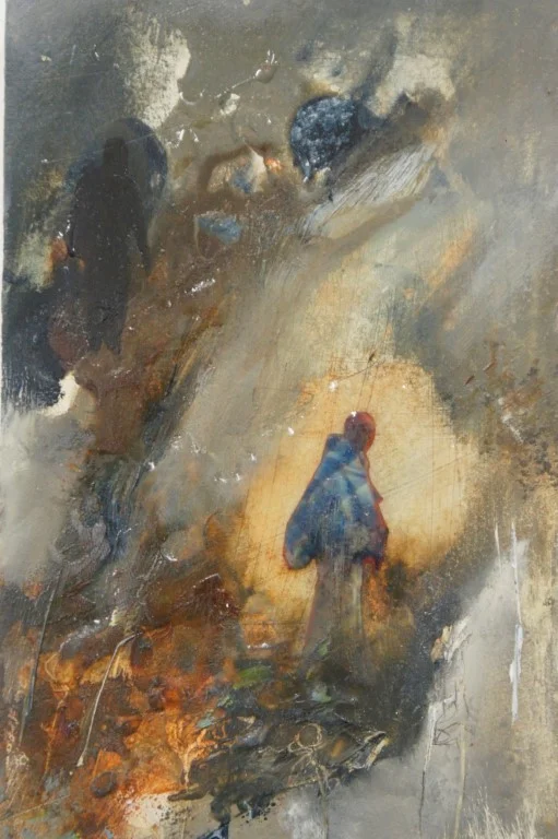 Quiet Within - mixed media on board - 15x10cm - SOLD
