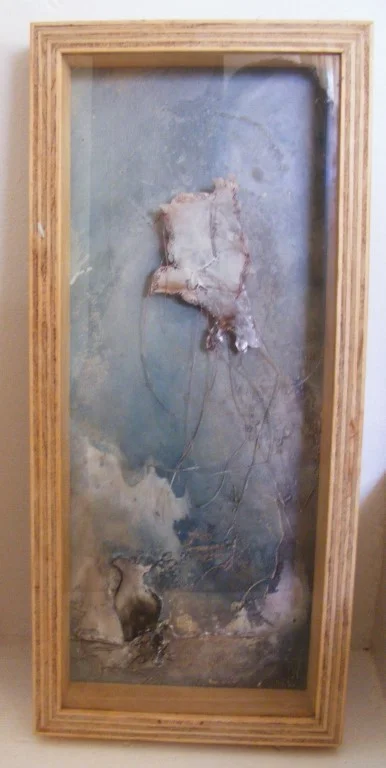 Apart (box frame) - mixed media on board, shadow box - 42x18cm