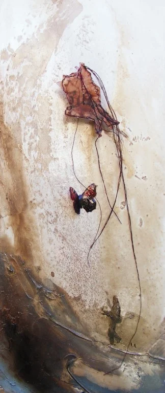 Free to serve - mixed media on board, shadow box - 42x18cm