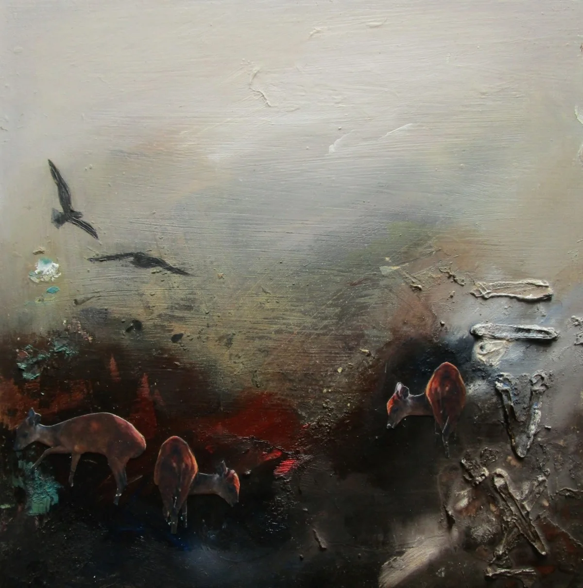 quietly rise - mixed media on board - 20x20cm - SOLD