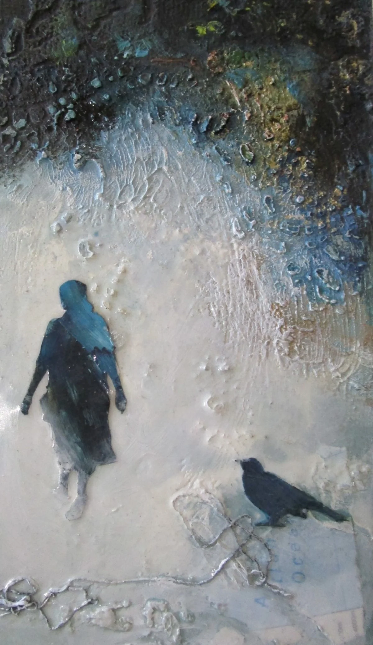 of mist and birdsong - mixed media on board - 25x15cm - SOLD