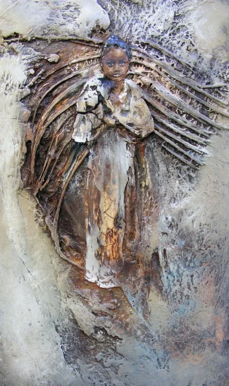 From the Forest, Grace - mixed media on board - 40x24cm - SOLD
