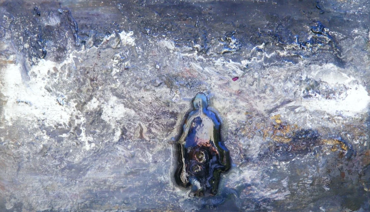 Bluescapes, To Carry - SOLD - mixed media on board - 26x15cm