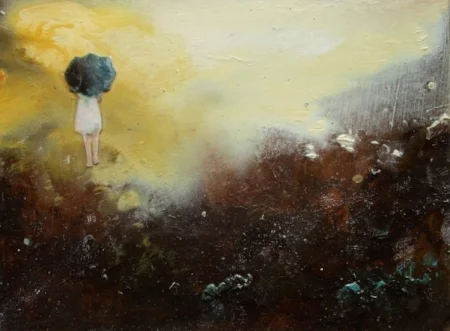 amidst silence - mixed media on board - 12x16cm - SOLD