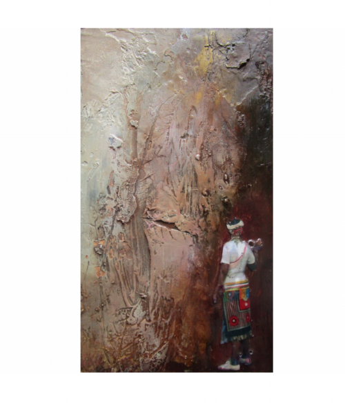  About to Dance - Mixed Media on Board - 23x14cm - SOLD 