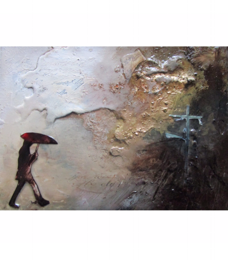  Towards New Places - Mixed Media on Board - 12x16cm - SOLD 