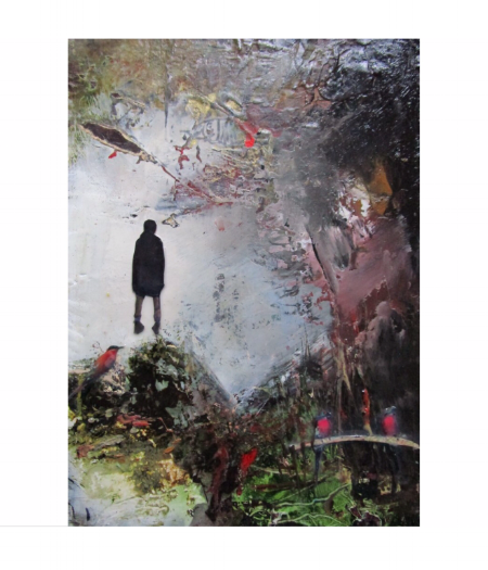  Stand, Still - Mixed Media on Board - 16x12cm - SOLD 