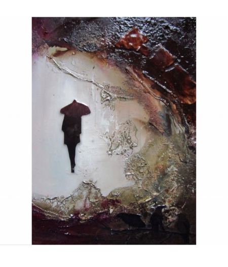  Sheltered Cave - Mixed Media on Board - 16x12cm 