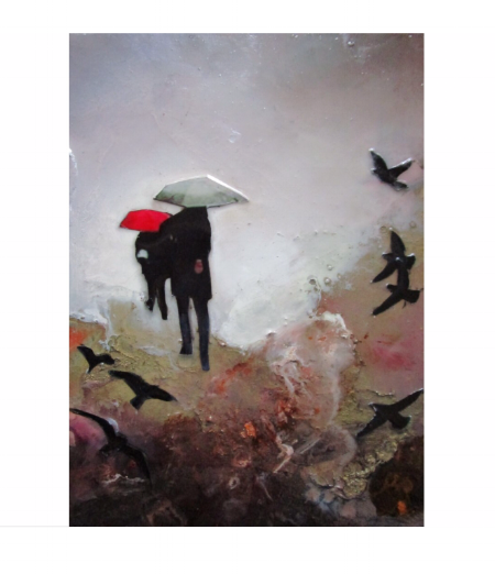  Mountains Rise - Mixed Media on Board - 16x12cm - SOLD 