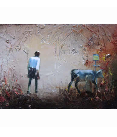  Mist at the Mountain - Mixed Media on Board - 16x12cm - SOLD 