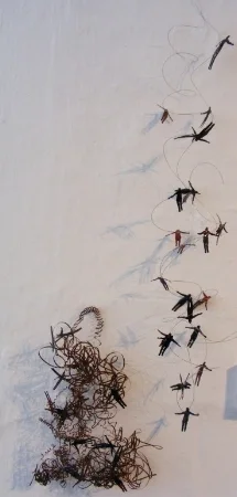 Falling upward I and II (SOLD) - mixed media - app 40x30cm