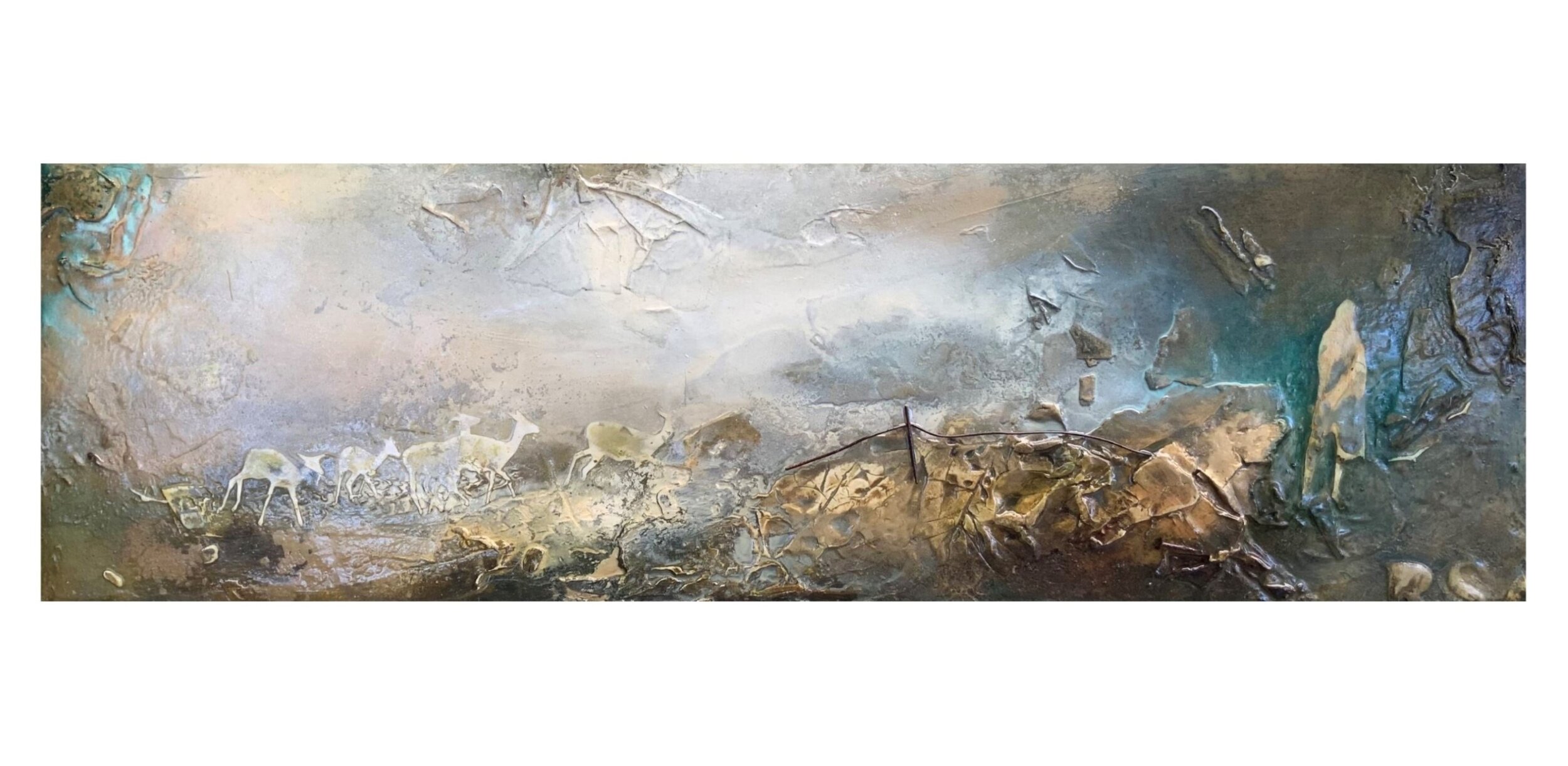 While Shepherds Watch - Mixed Media on Board - 30x100cm