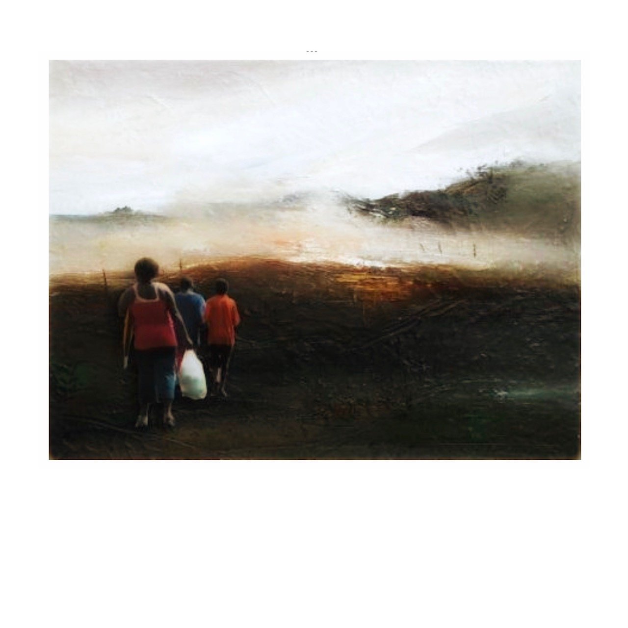 African Dream Scape - Oil on canvas with photo image - 15cm x 20cm - wb.JPG