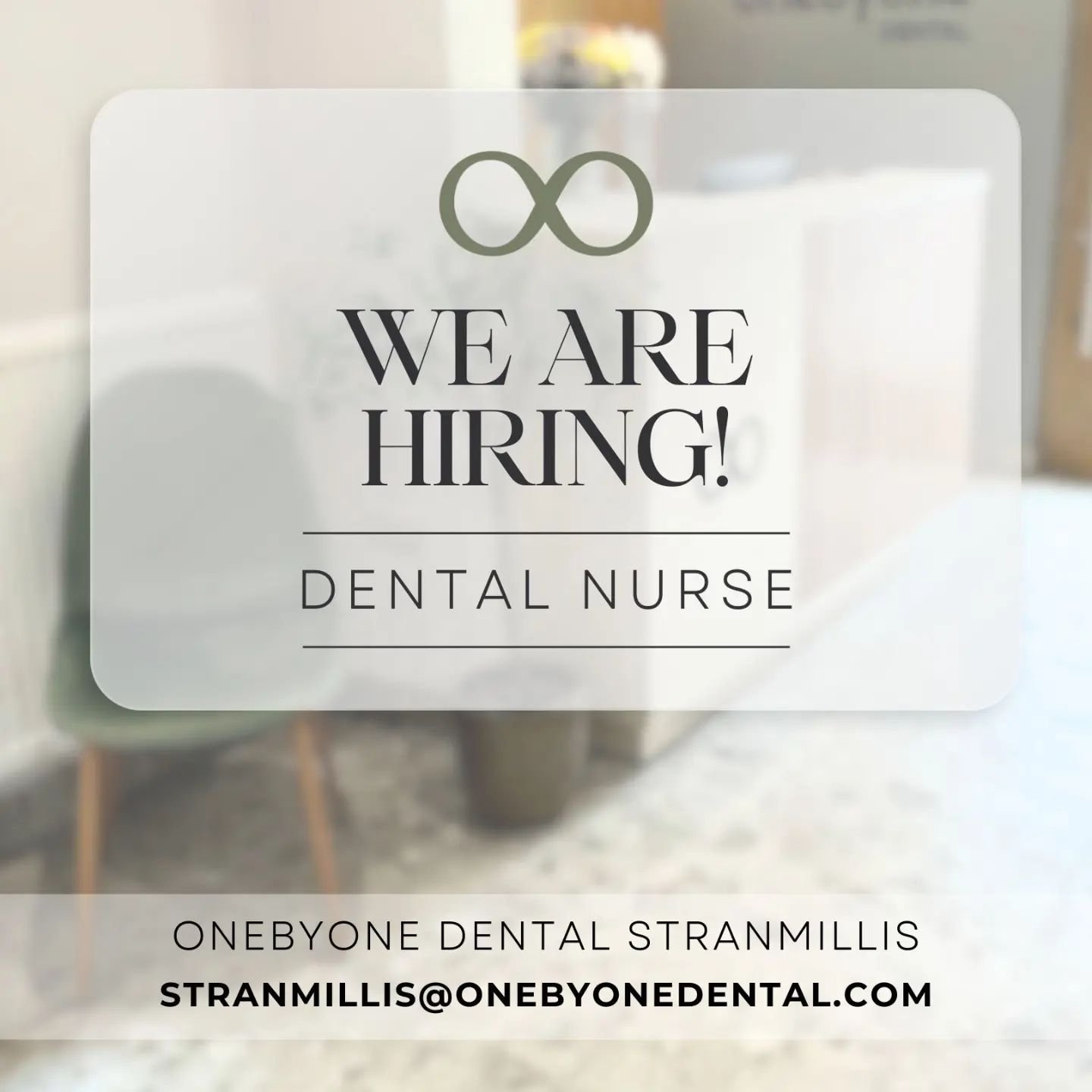 📣 Join our award-winning team at OneByOne Dental Stranmillis, Belfast! 🏆🦷

We&rsquo;re thrilled to announce that, following our recent renovation and expansion, we&rsquo;re looking for a qualified dental nurse to join our multi-award-winning pract