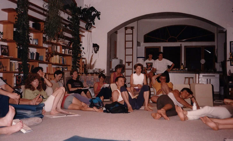 Exhausted and entralled! We were so tired we could hardly sit up straight -but no one wanted evening yoga discussions with Ganga to end.