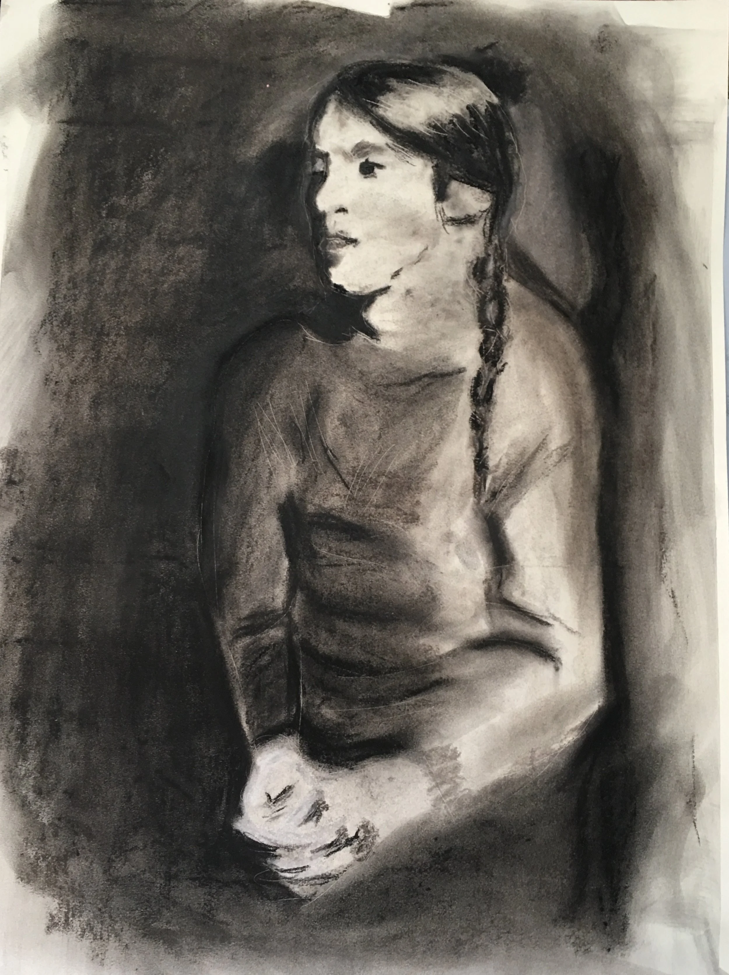  Copy of Old Masters Oil on Canvas  Charcoal on paper &nbsp;18 x 24 2016 