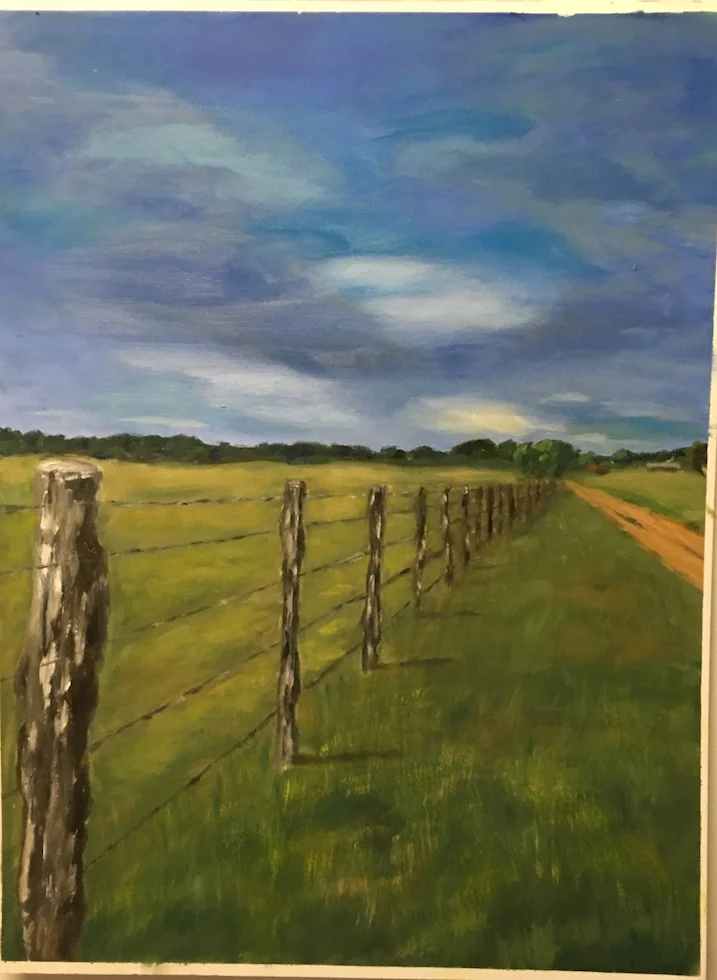 Entrance to the Partin Ranch Oil on Paper | 18x24 | Commissioned in 2018 | SOLD