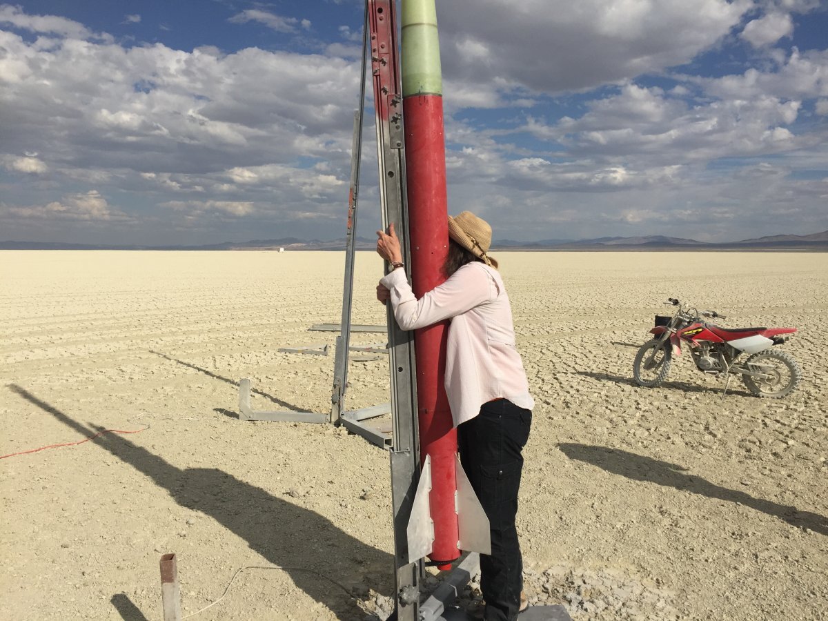 Dr. Squires and her L3 certification rocket