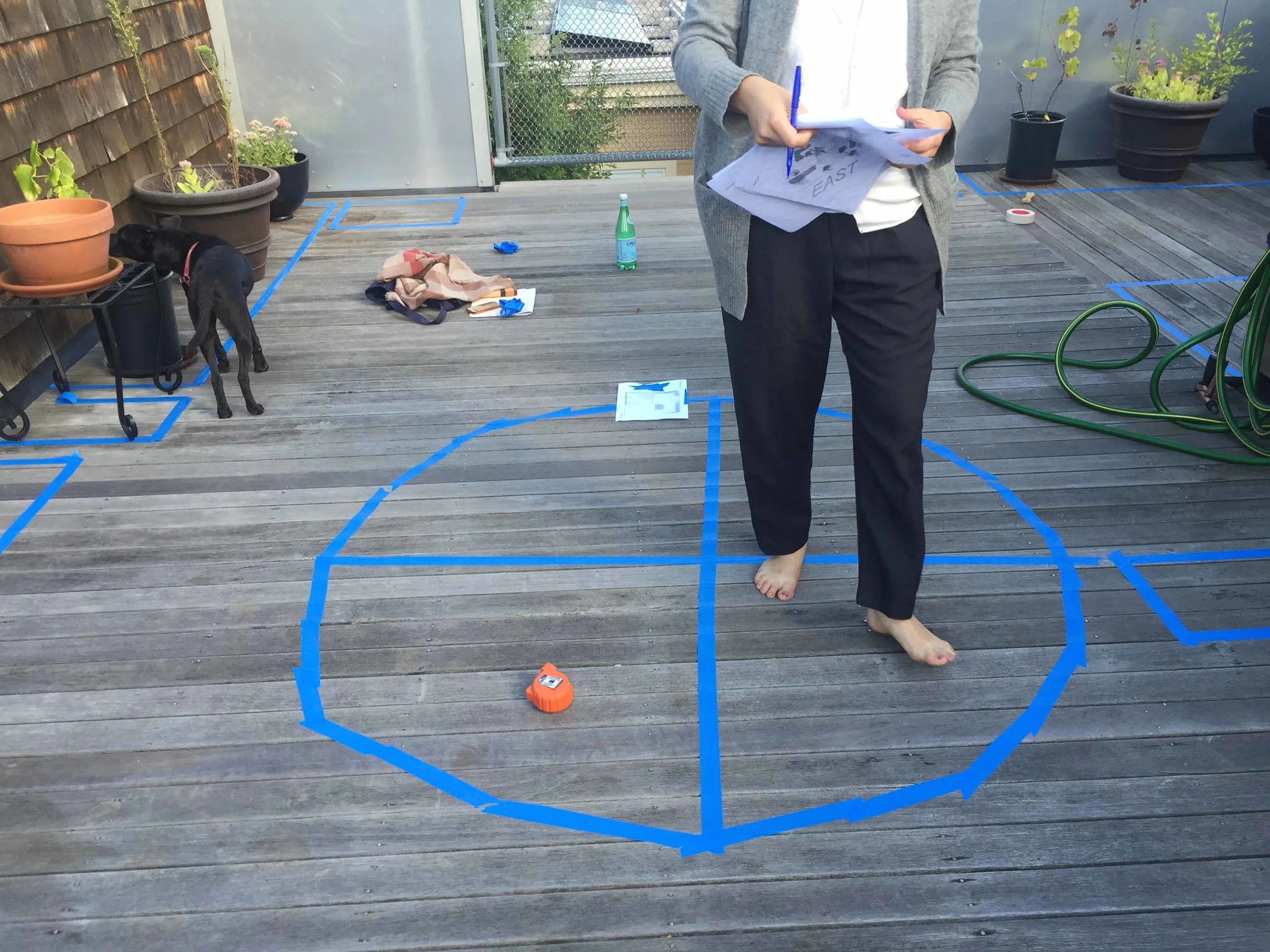 On site mapping out the proposal