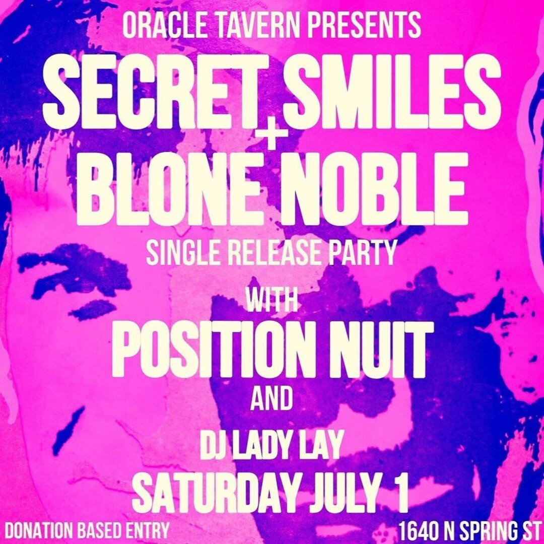 holy holy holy be the single release party ! 
catch the cool ppl play away @oracletavern july 1st

i will be DJing w/ some spell-binding synth-wave, post-punk goodies, &amp; dark disco ofc