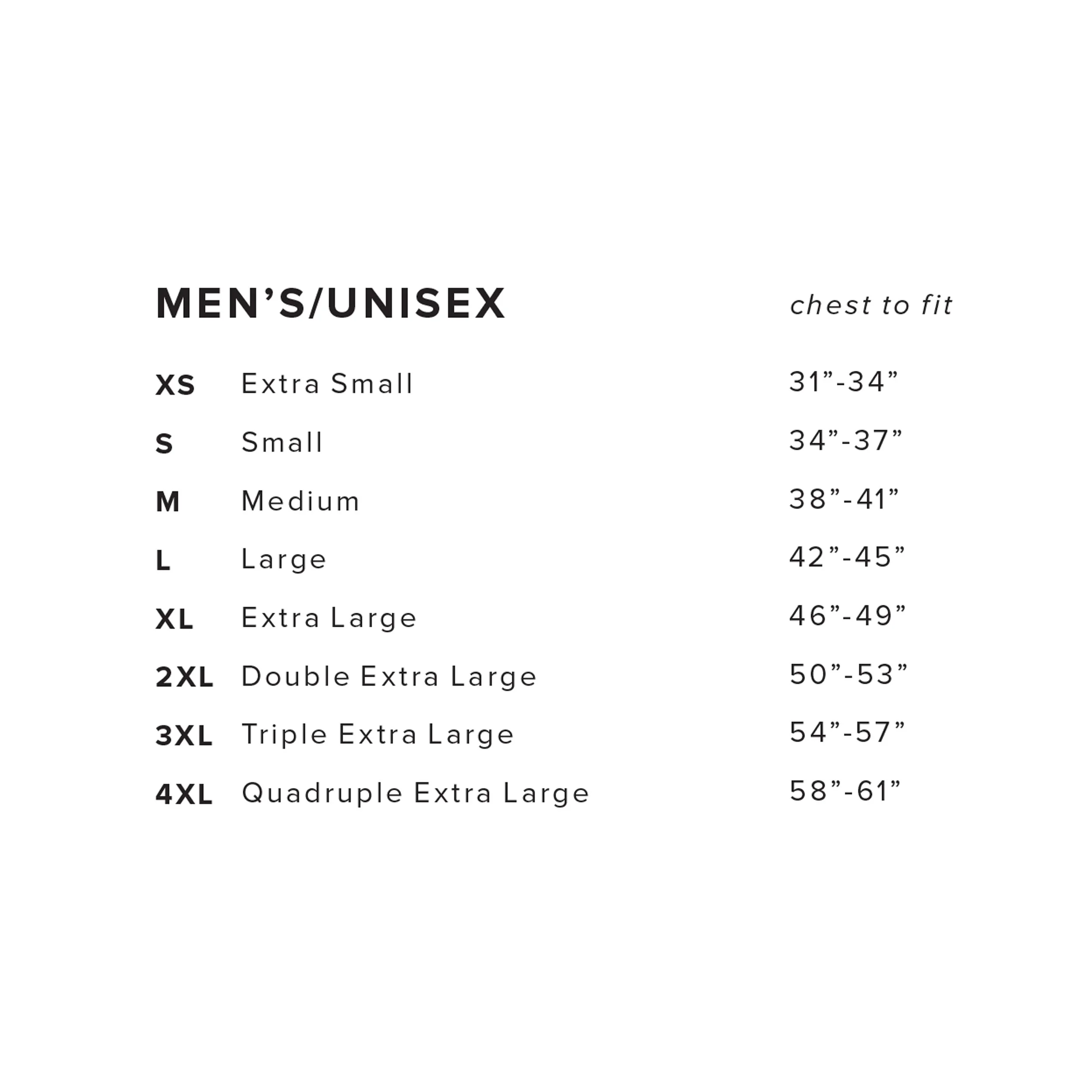 Bella Canvas Mens Unisex T shirt Sizing Chart sized for web.jpg