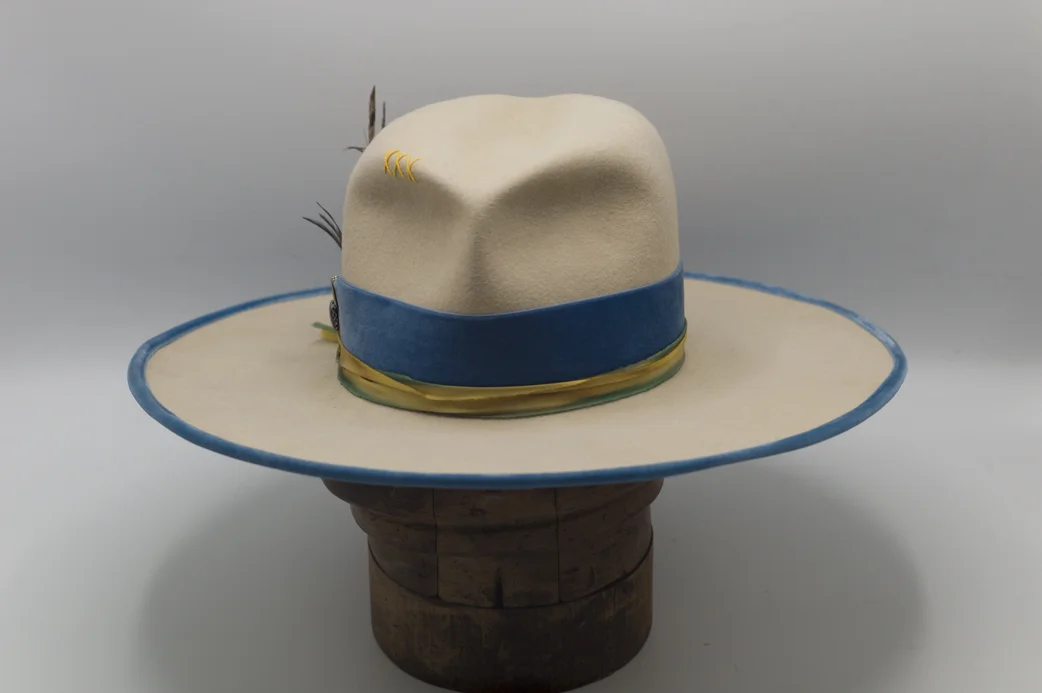 ByVlada-Giovanni Distressed Wool Wide-Brim Hat | ByVlada NYC display picture 3