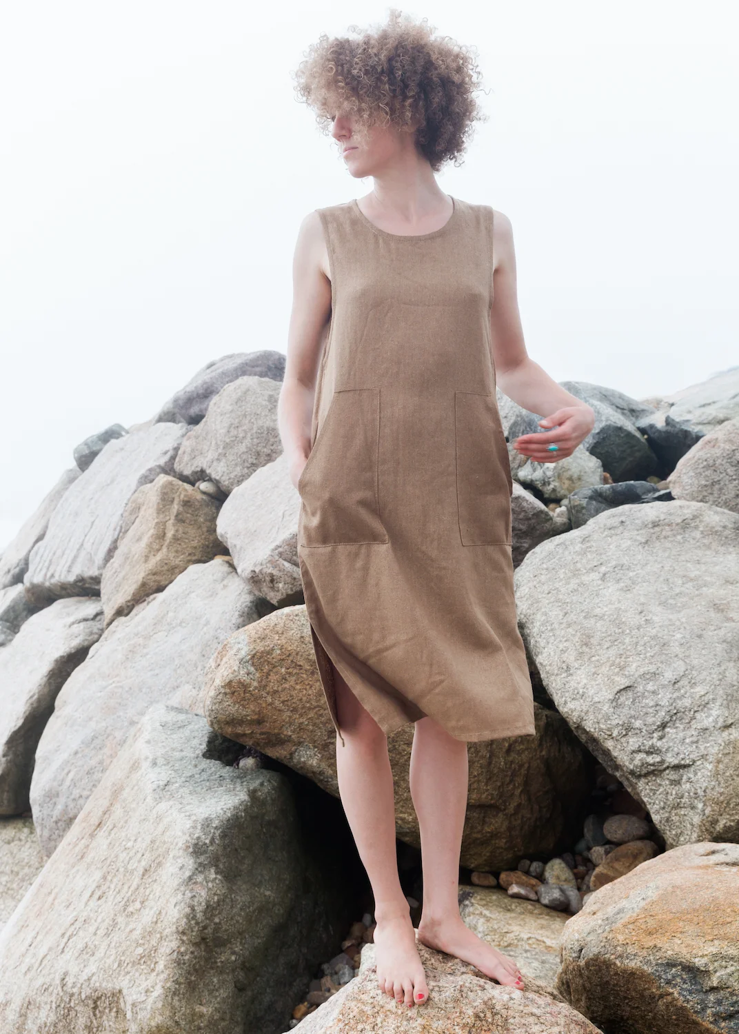made with quality deadstock materials and ethically sourced textiles in a small production house by emerging designer CONRADO available in Beacon NY and online to shop now for Katrina midi dress
