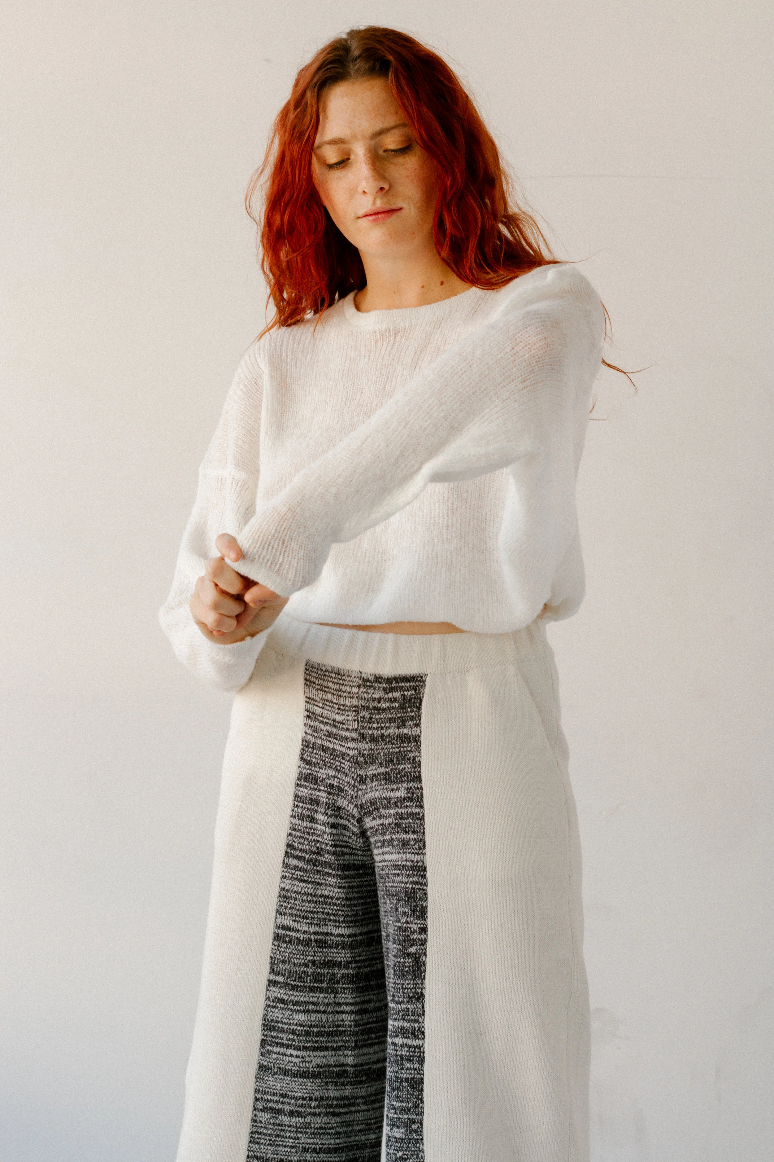 Modern Hankbok based on traditional Korean silhouttes, hand sewn and knit with sustainable materials, made by indpendent designers Hannayujin, available at Wares the shop in Beacon, New York.