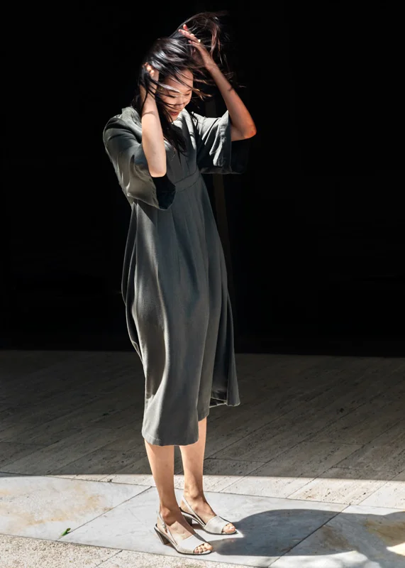 Modern Hankbok based on traditional Korean silhouttes, hand sewn and knit with sustainable materials, made by indpendent designers Hannayujin, available at Wares the shop in Beacon, New York.
