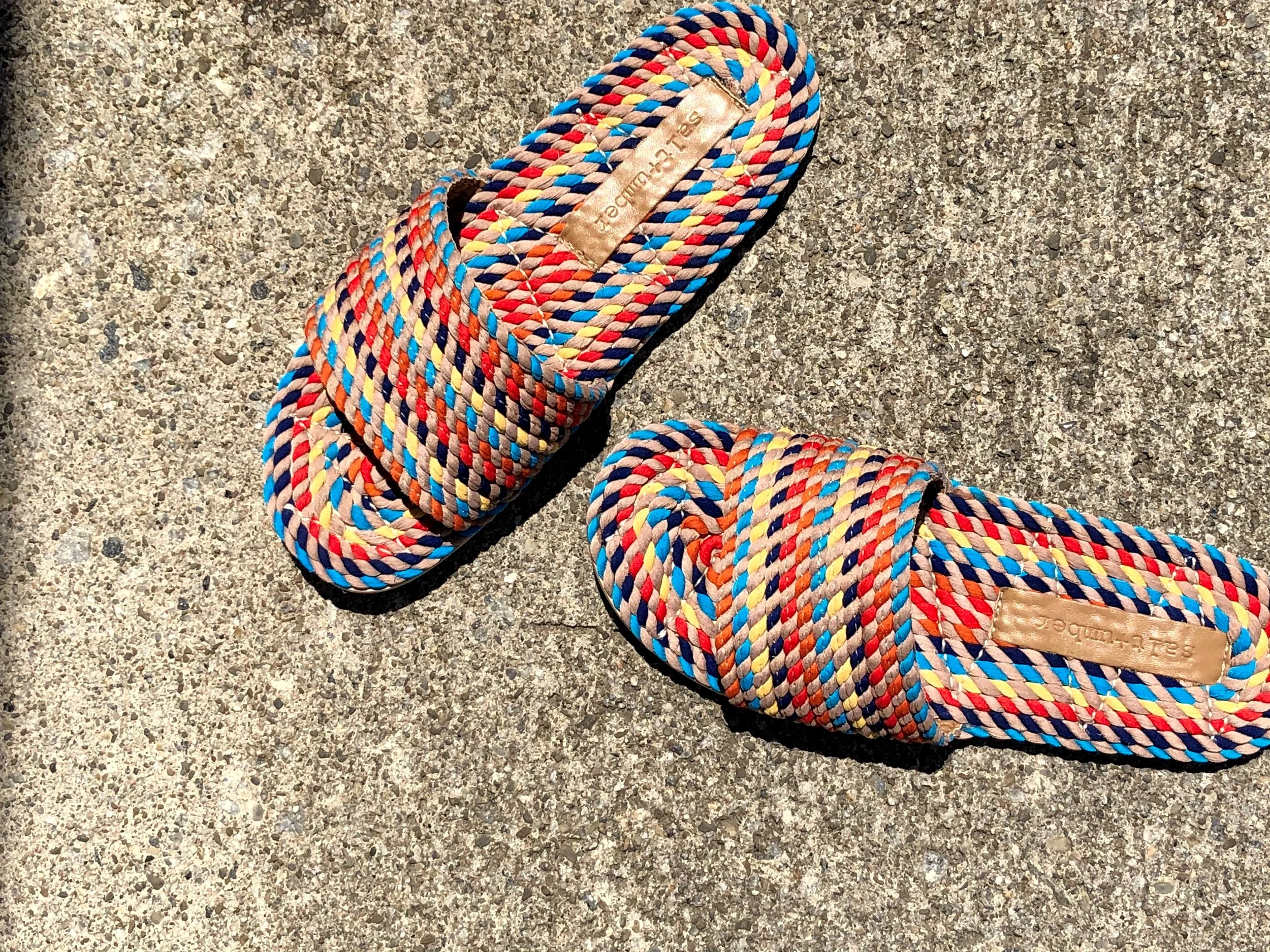 sunny vegan rope slides sandals for summer by sustainable footwear independent designer Salt + Umber sold at Wares the shop in Beacon New York and available to shop online now