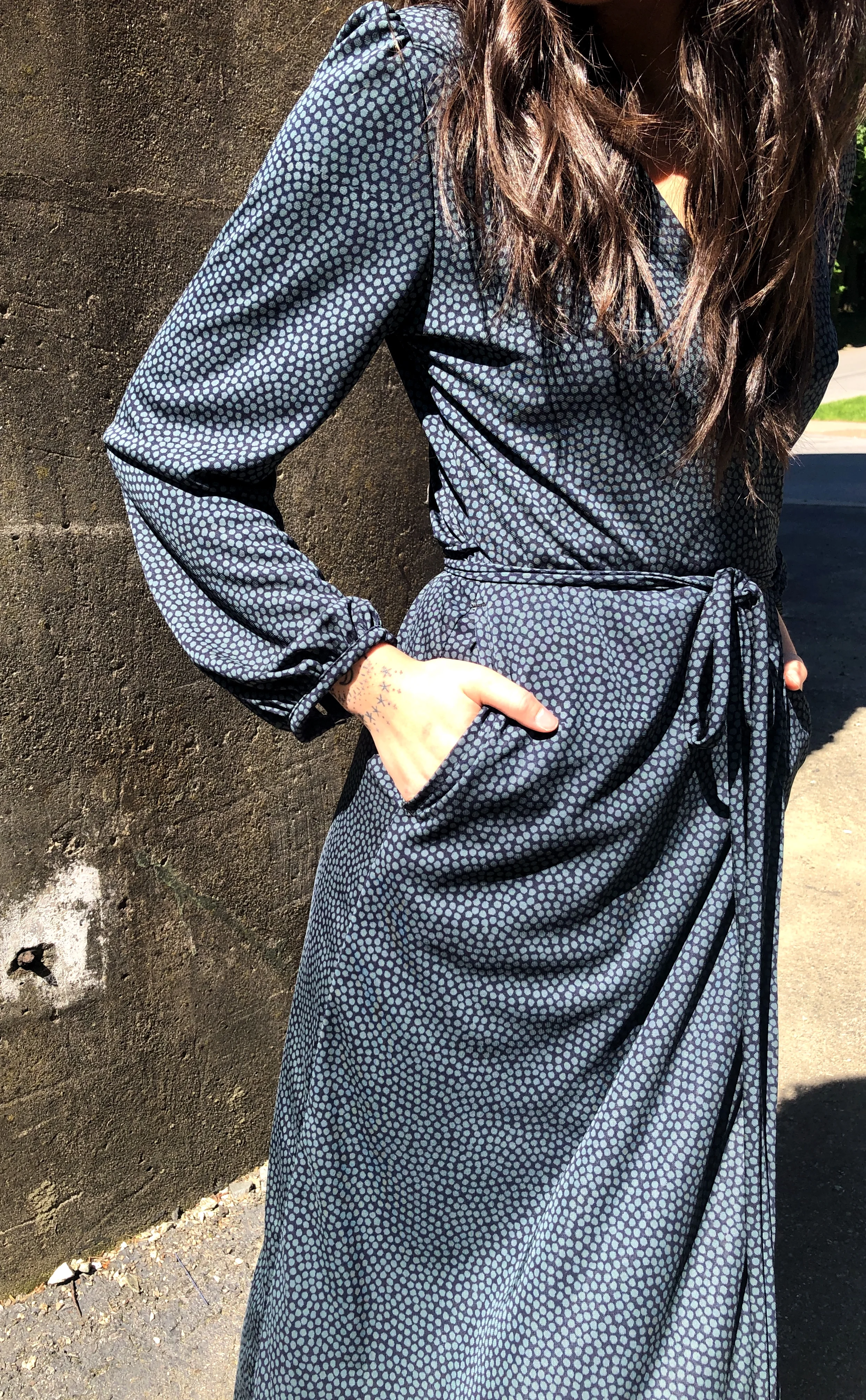 May Wrap Dress close up.