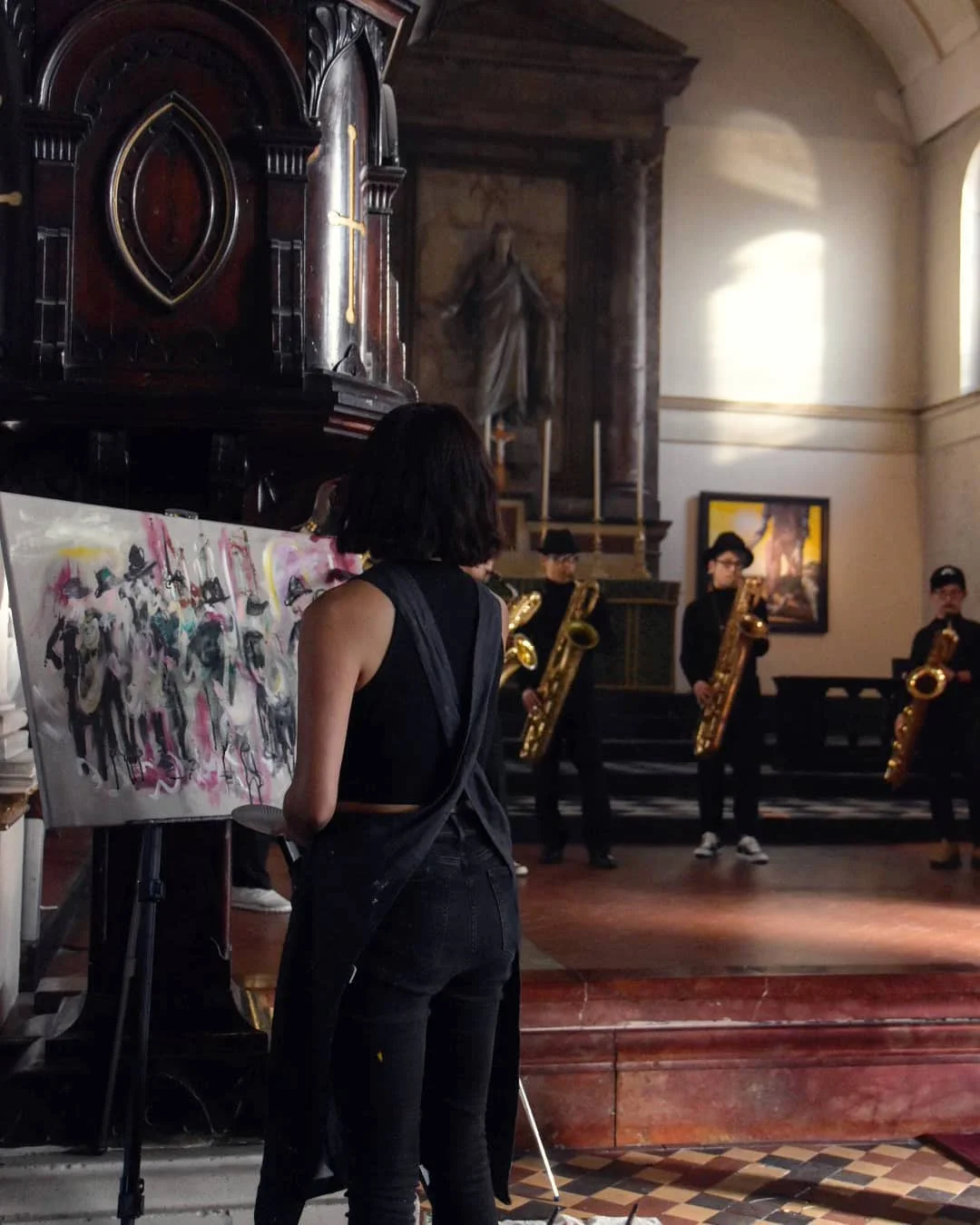 Painting at St John on Bethnal Green - London Jazz Fest