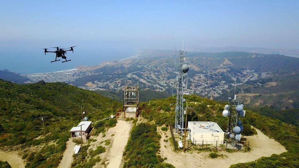 Drone hovers over oil and gas facility CAPE
