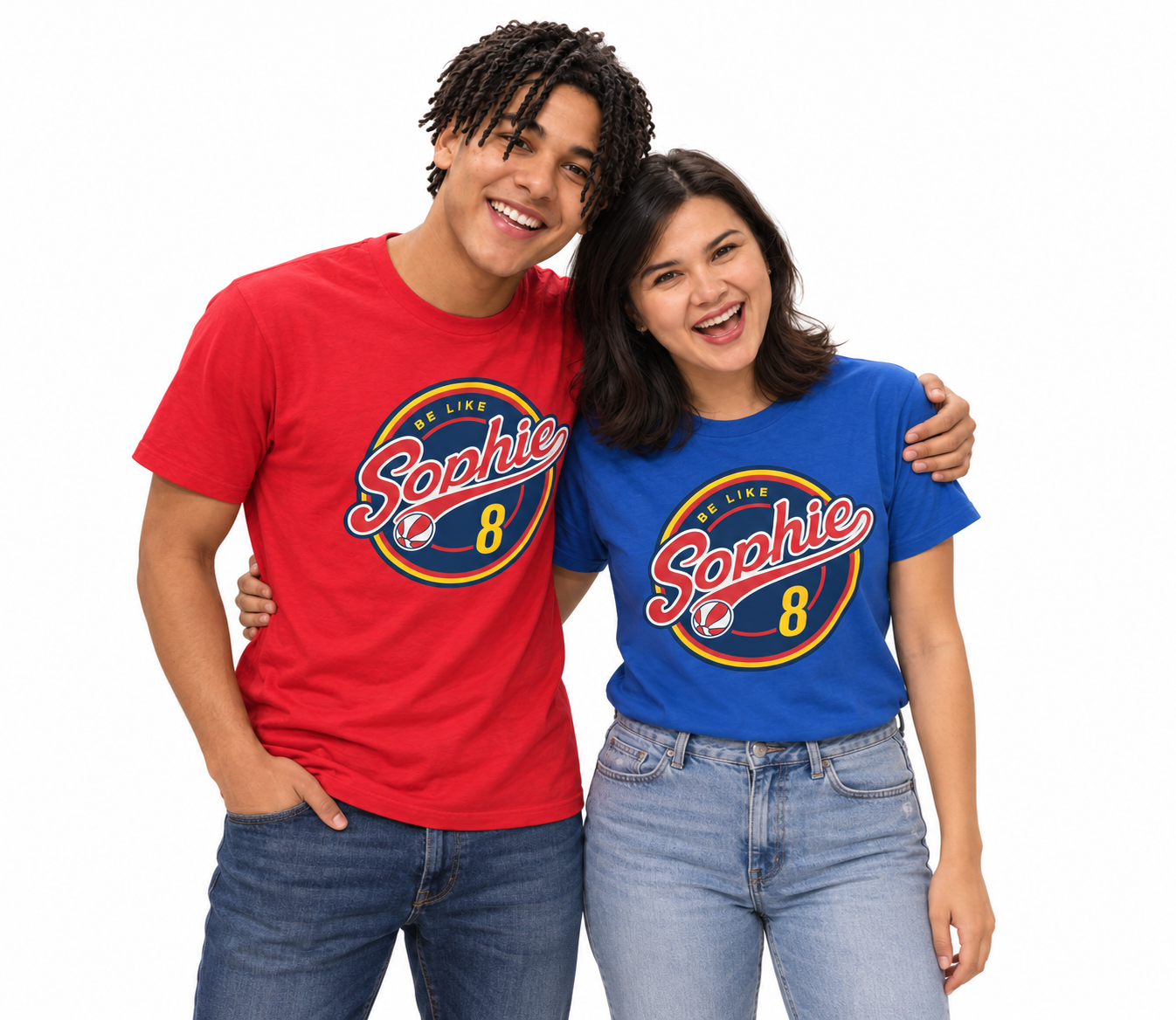 Smiling Couple in Matching Graphic Tees.png