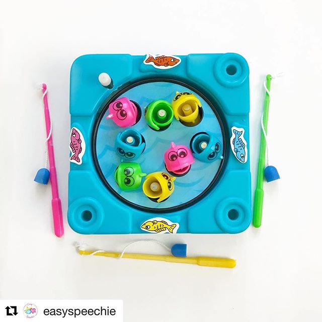 We love this game too 🧡🧡☺️!!!#Repost @easyspeechie #summerfun #fishinglife #tuesdayvibes .
.
.
This is great for turn-taking, increasing utterance length, and an awesome reinforcement game since the kids love it. The fact that the fish and poles ha