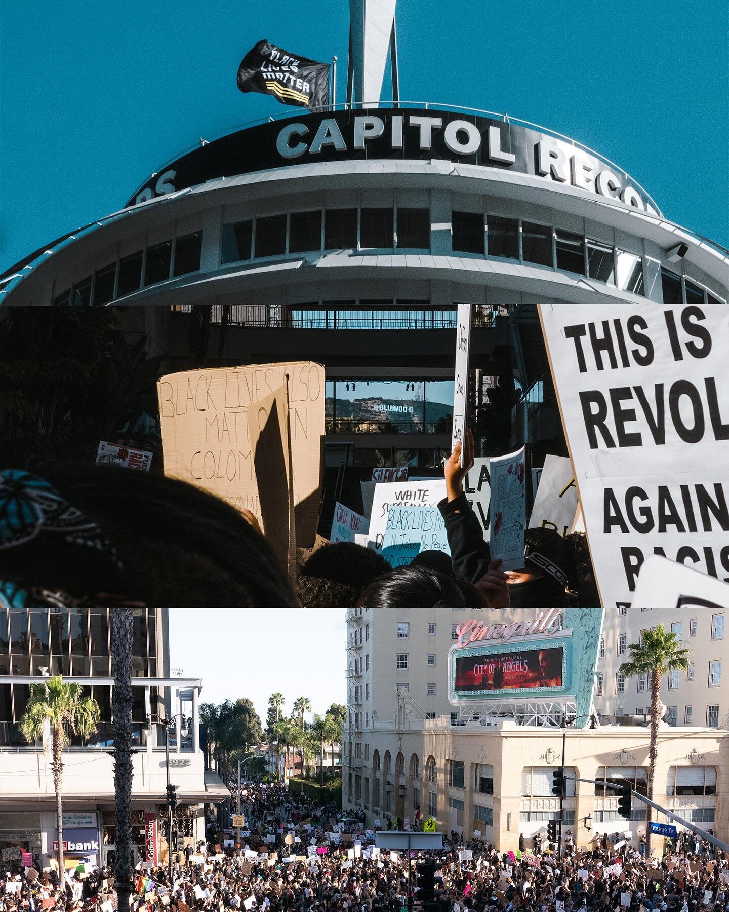 Sunday in Hollywood as over 50,000 people took to the streets, to be and be better.
&ldquo;George Floyd
is laid to rest. Yet he walks
In the world. In every march,
in every protest, in every
sweeping reform. Twilight
approaches and the words 
of Maya