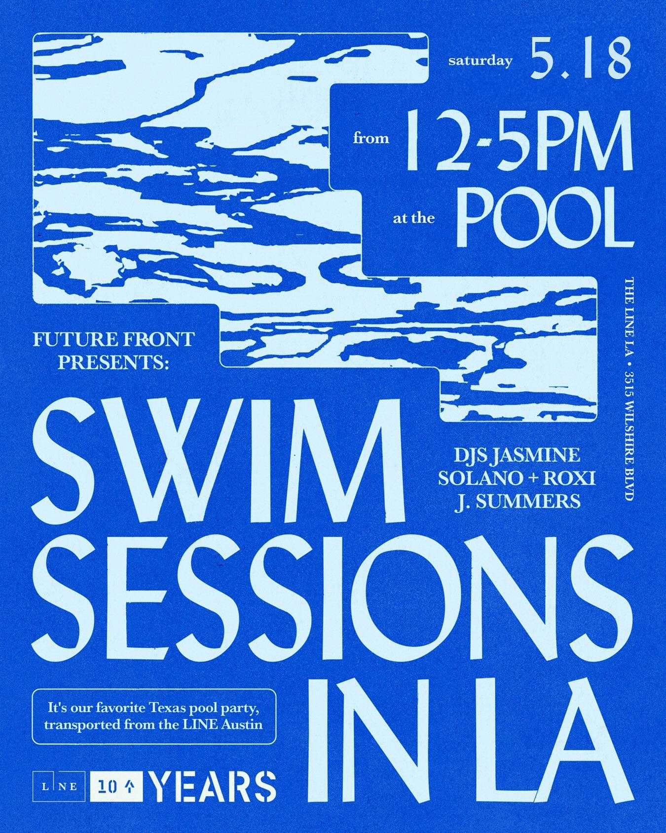 LOS ANGELES 🦋 I&rsquo;m hosting my first pool party of the season at @thelinehotel&rsquo;s 10-year anniversary this Saturday!! DJ sets by my ultimate favorite @xojsmn and @roxijsummers.

I&rsquo;ve been curating Swim Sessions for @futurefronttexas X