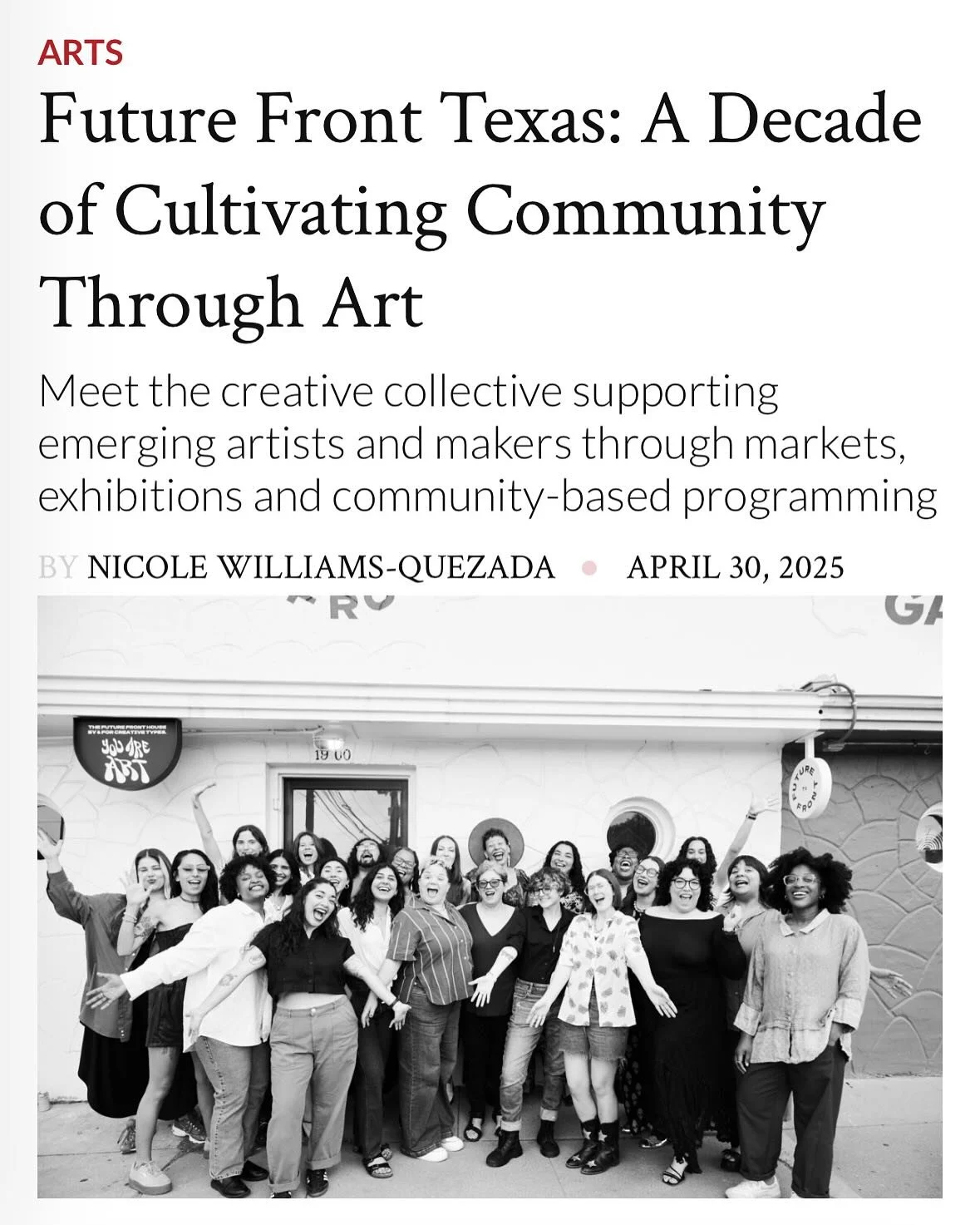This came out over the weekend. We broke a daily visitor record for @thefront.market on Saturday. And I got news about our National Endowment for the Arts funding cuts this morning&mdash;we lost $65,000.

This landscape is the epitome of mixed feelin