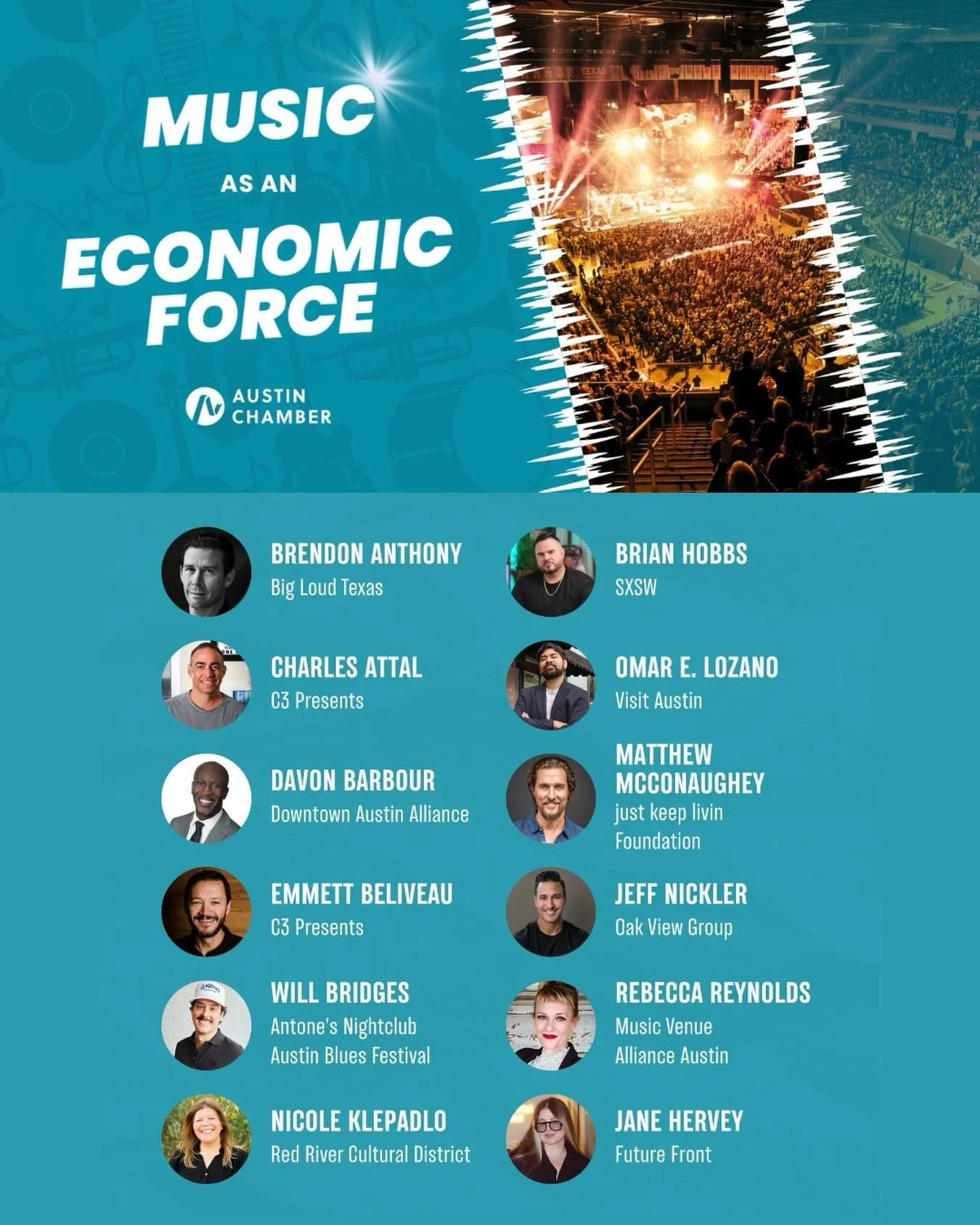 I&rsquo;m honored to be speaking at Music as an Economic Force with the @austinchamber and @moodycenteratx next Tuesday, April 21.

We&rsquo;ll be diving into how Austin&rsquo;s music industry powers the local economy, supports regional growth and sh