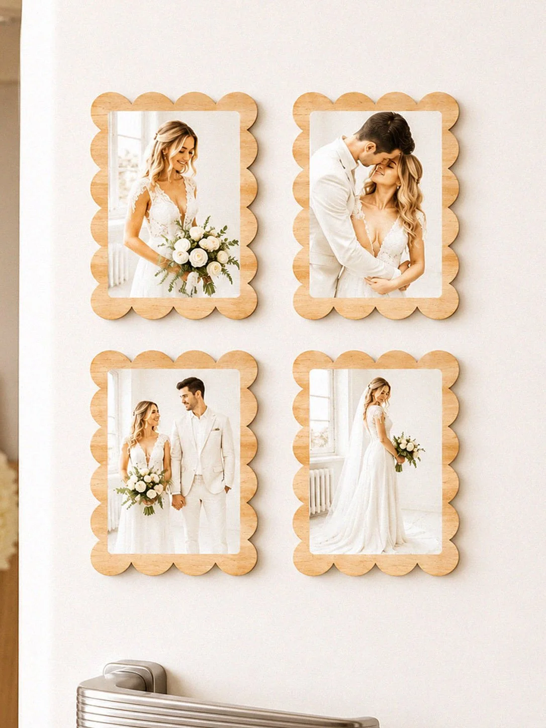 Scallop Tas Oak Photo Magnet Set